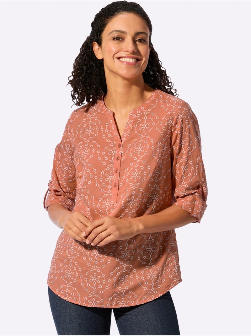 Chemisier En Coton Pur Coton - Taille Standard - Witt Orange - Kiabi