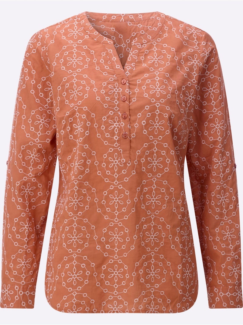 Chemisier En Coton Pur Coton - Taille Standard - Witt Orange - Kiabi