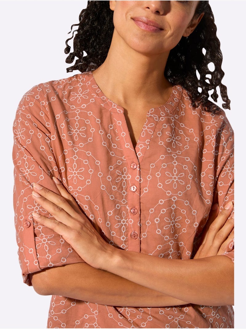 Chemisier En Coton Pur Coton - Taille Standard - Witt Orange - Kiabi