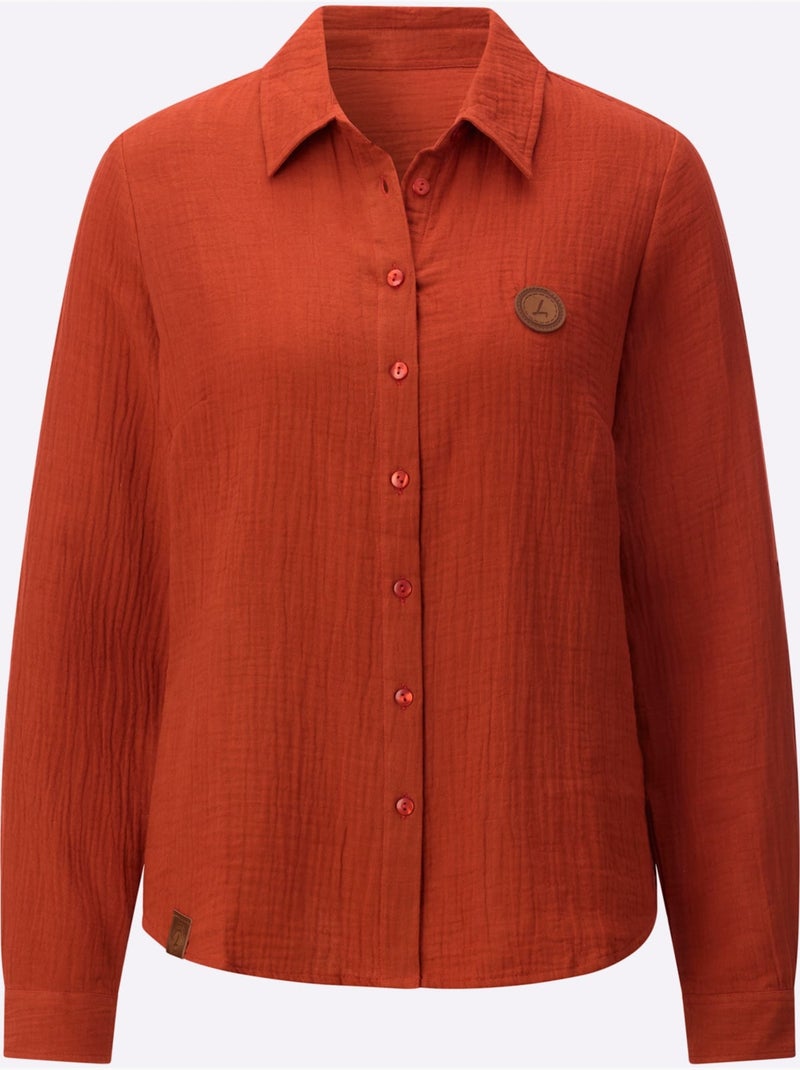 Chemisier En Coton Pur Coton - Taille Standard - Witt Orange/Rouge - Kiabi