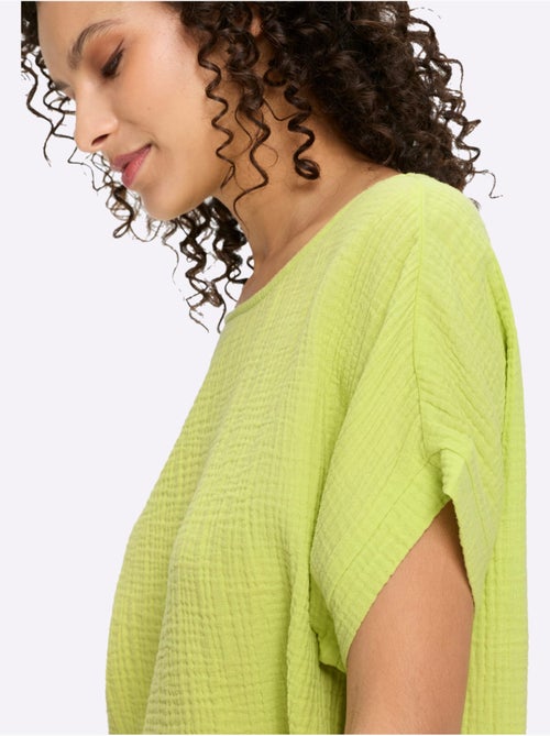 Chemisier En Coton Qualité Mousseline - Taille Standard - Helline - Kiabi Chemisier En Coton Qualité Mousseline - Taille Standard - Helline - Kiabi