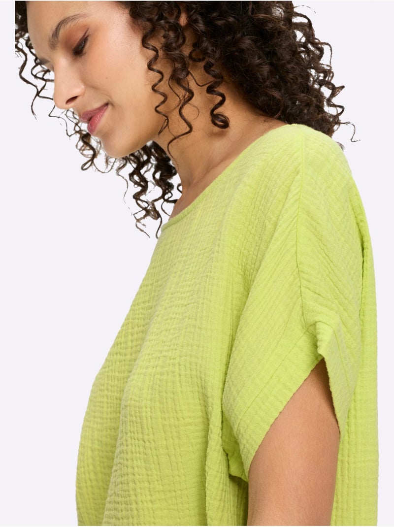 Chemisier En Coton Qualité Mousseline - Taille Standard - Helline Vert pistache - Kiabi