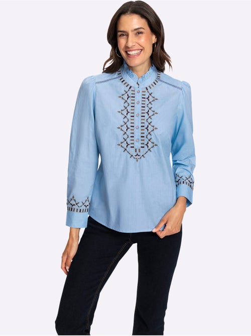 Chemisier En Coton Qualité Popeline - Taille Standard - Witt - Kiabi Chemisier En Coton Qualité Popeline - Taille Standard - Witt - Kiabi