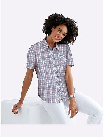 Chemisier En Coton Qualité Seersucker - Taille Standard - Moda Vilona