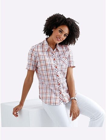 Chemisier En Coton Qualité Seersucker - Taille Standard - Moda Vilona