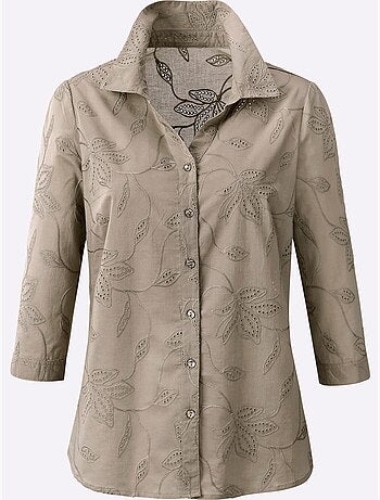 Chemisier En Coton Superbe Broderie De Madère - Taille Standard - Witt