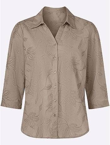 Chemisier En Coton Superbe Broderie De Madère - Taille Standard - Witt