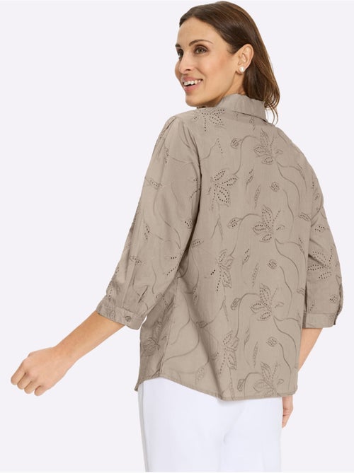 Chemisier En Coton Superbe Broderie De Madère - Taille Standard - Witt - Kiabi Chemisier En Coton Superbe Broderie De Madère - Taille Standard - Witt - Kiabi