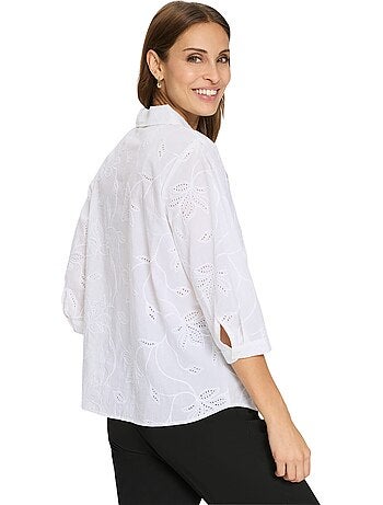 Chemisier En Coton Superbe Broderie De Madère - Taille Standard - Witt