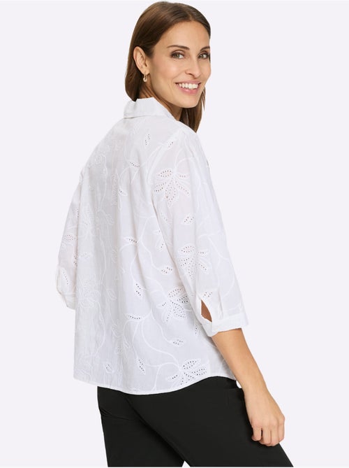 Chemisier En Coton Superbe Broderie De Madère - Taille Standard - Witt - Kiabi
