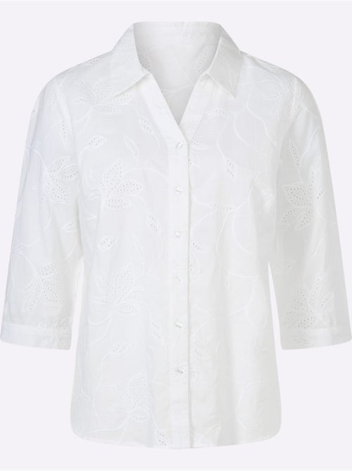 Chemisier En Coton Superbe Broderie De Madère - Taille Standard - Witt - Kiabi