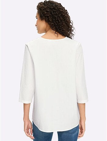 Chemisier En Coton Superbe Broderie Florale - Taille Standard - Helline