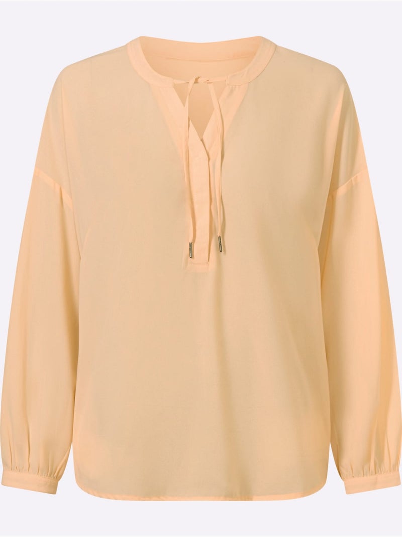 Chemisier En Crêpe Qualité Crêpe Facile à Entretenir - Taille Standard - helline Abricot - Kiabi