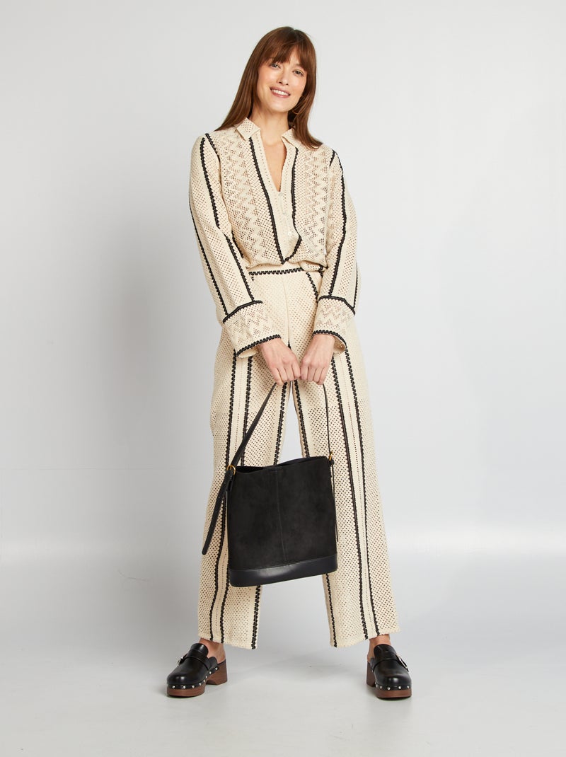 Chemisier en crochet Beige - Kiabi