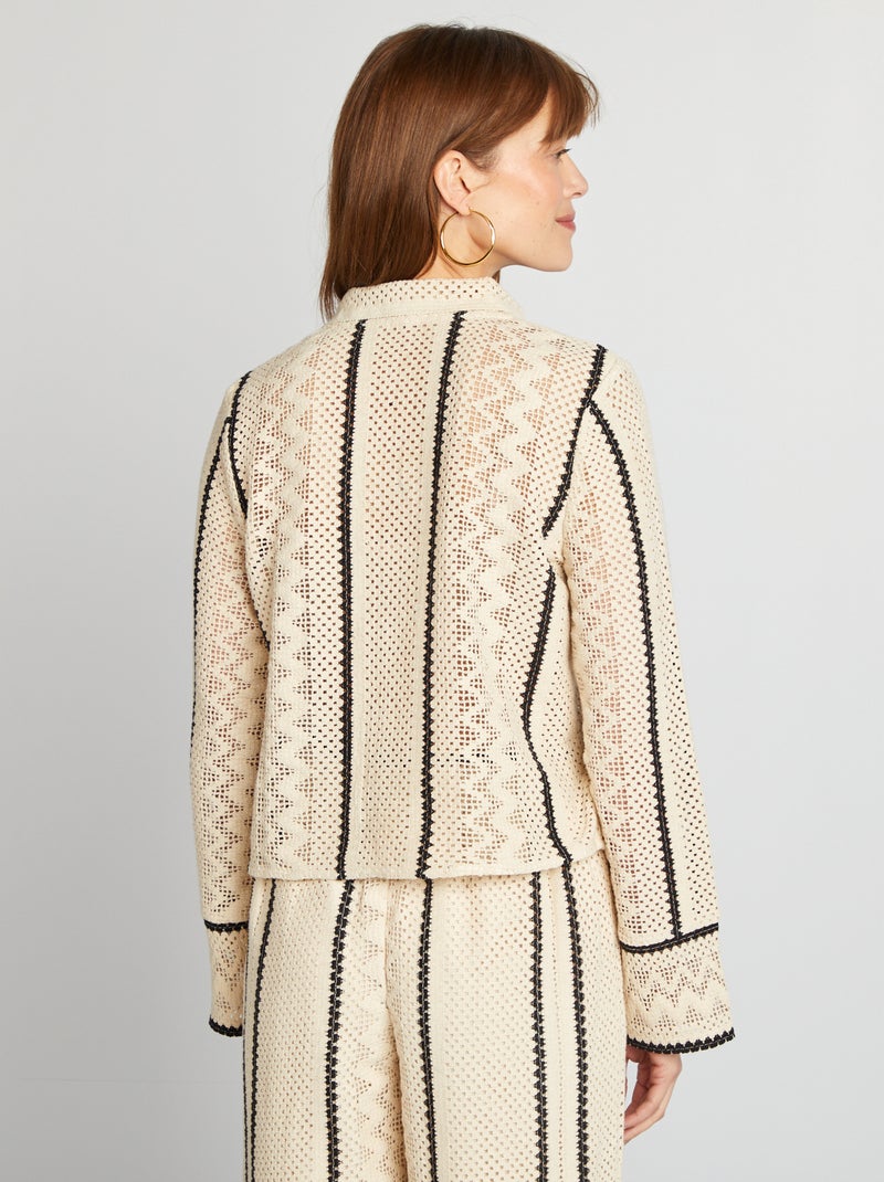 Chemisier en crochet Beige - Kiabi