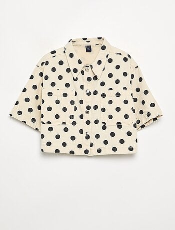Chemisier en denim à pois