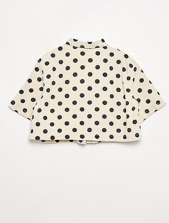Chemisier en denim à pois