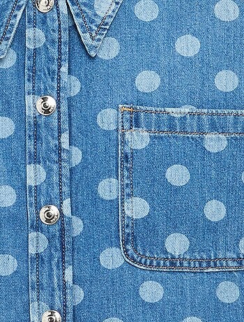 Chemisier en denim à pois