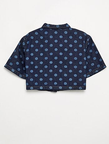 Chemisier en denim à pois