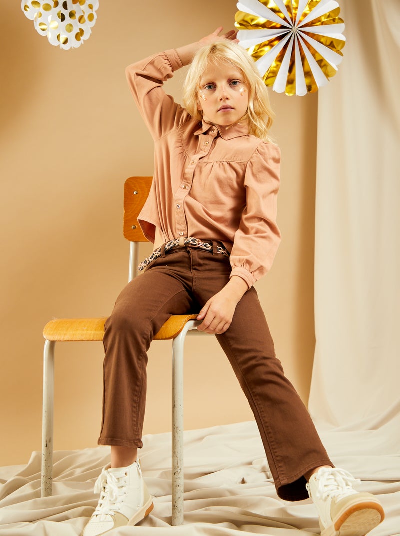 Chemisier en denim avec fronces Terracotta - Kiabi