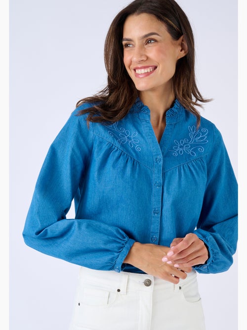 Chemisier en denim brodé - Damart - Kiabi