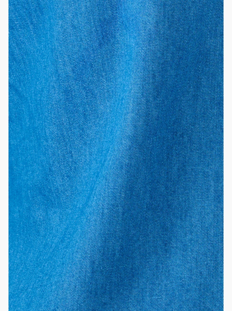 Chemisier en denim brodé - Damart Bleu denim - Kiabi
