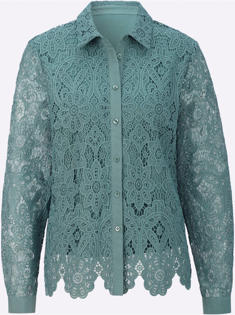 Chemisier En Dentelle - Taille Standard - Helline Vert jade - Kiabi