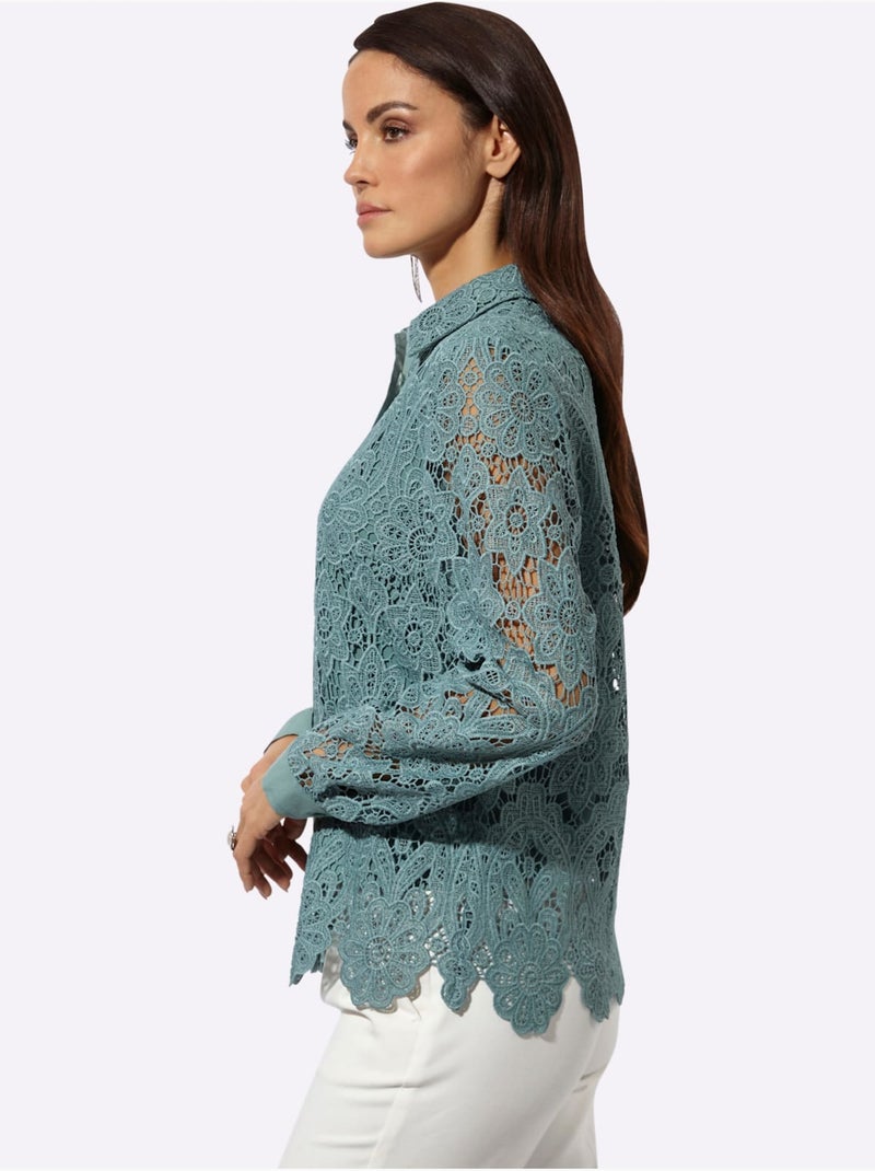 Chemisier En Dentelle - Taille Standard - Helline Vert jade - Kiabi