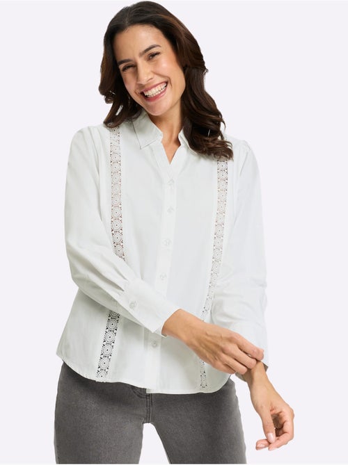 Chemisier en dentelle 50% coton - taille standard - witt - Kiabi Chemisier en dentelle 50% coton - taille standard - witt - Kiabi