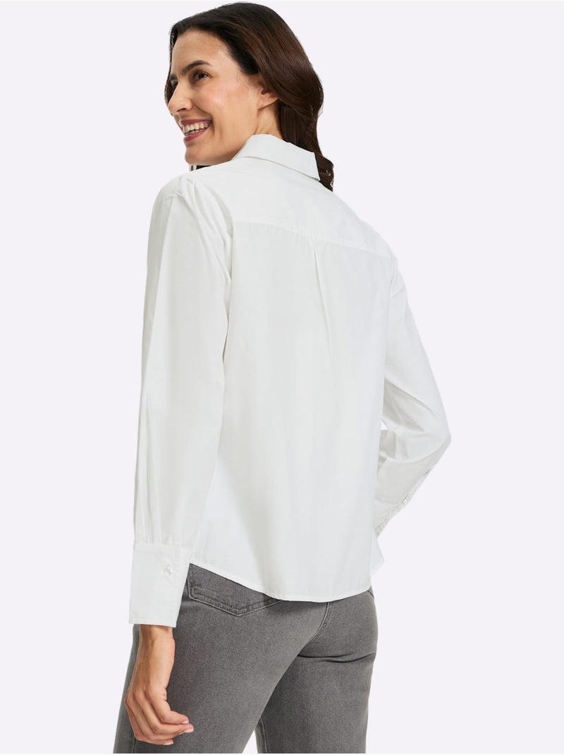 Chemisier en dentelle 50% coton - taille standard - witt Blanc - Kiabi