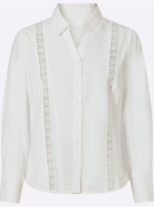 Chemisier en dentelle 50% coton - taille standard - witt - Kiabi Chemisier en dentelle 50% coton - taille standard - witt - Kiabi
