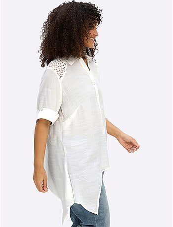 Chemisier En Dentelle Empiècement En Dentelle - Taille Standard - Sheego