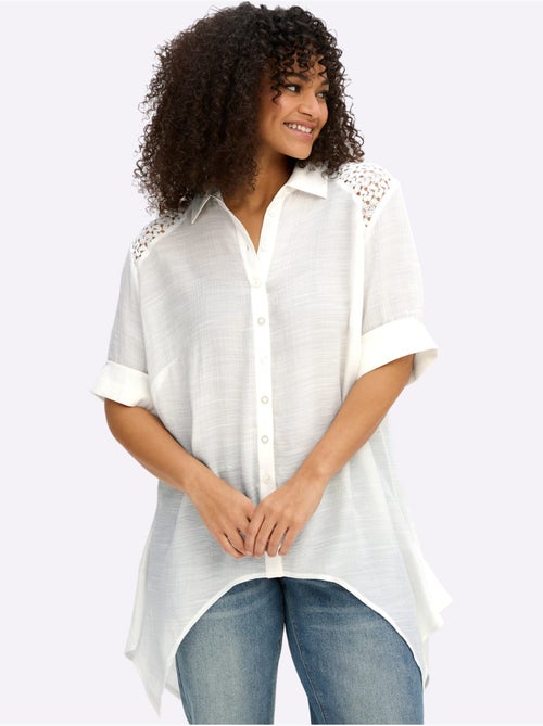 Chemisier En Dentelle Empiècement En Dentelle - Taille Standard - Sheego - Kiabi