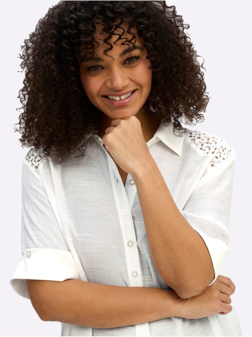 Chemisier En Dentelle Empiècement En Dentelle - Taille Standard - Sheego - Kiabi