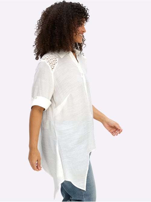 Chemisier En Dentelle Empiècement En Dentelle - Taille Standard - Sheego - Kiabi