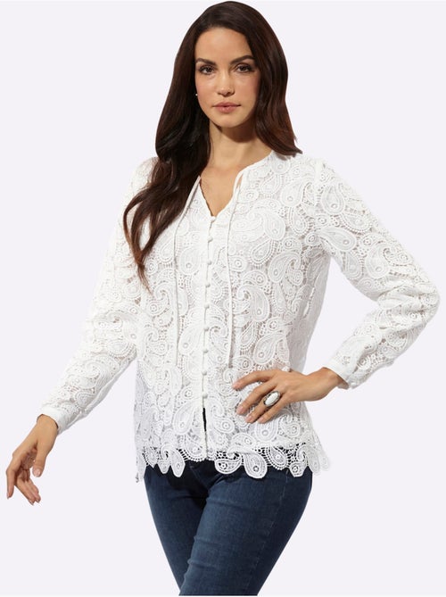 Chemisier En Dentelle Forme Affinante - Taille Standard - Helline - Kiabi