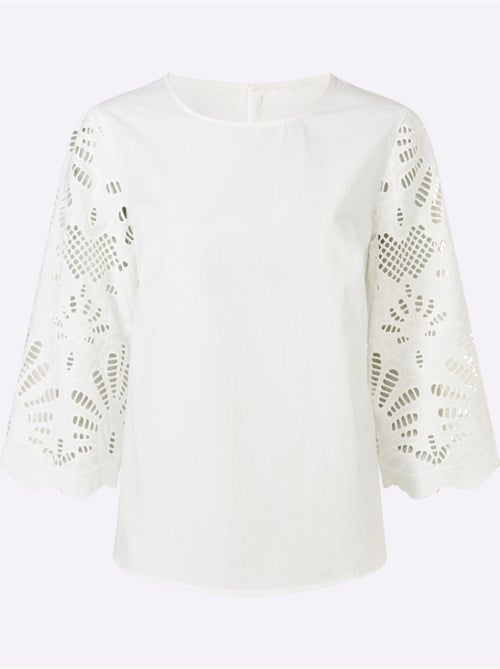 Chemisier en dentelle pur coton - taille standard - helline - Kiabi Chemisier en dentelle pur coton - taille standard - helline - Kiabi