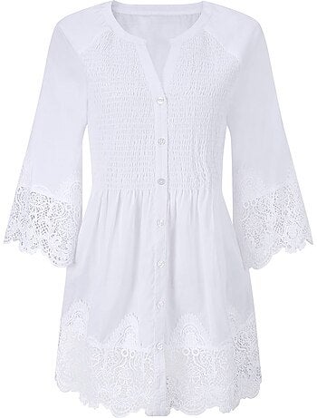 Chemisier En Dentelle Pur Coton - Taille Standard - Witt