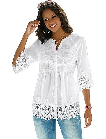 Chemisier En Dentelle Pur Coton - Taille Standard - Witt
