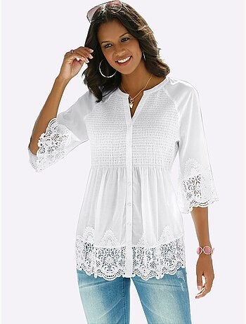 Chemisier En Dentelle Pur Coton - Taille Standard - Witt