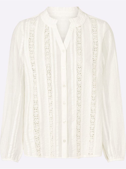 Chemisier En Dentelle Pur Coton - Taille Standard - Witt - Kiabi Chemisier En Dentelle Pur Coton - Taille Standard - Witt - Kiabi
