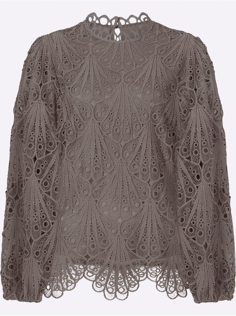 Chemisier En Dentelle Superbes Finitions En Dentelle - Taille Standard - Witt Gris taupe - Kiabi
