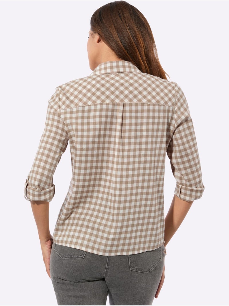 Chemisier En Flanelle Pur Coton - Taille Standard - Witt Beige - Kiabi