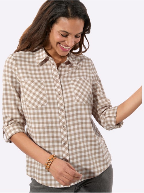 Chemisier En Flanelle Pur Coton - Taille Standard - Witt - Kiabi Chemisier En Flanelle Pur Coton - Taille Standard - Witt - Kiabi