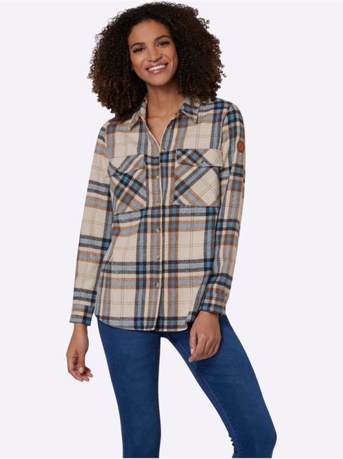 Chemisier En Flanelle Pur Coton - Taille Standard - Witt - Kiabi