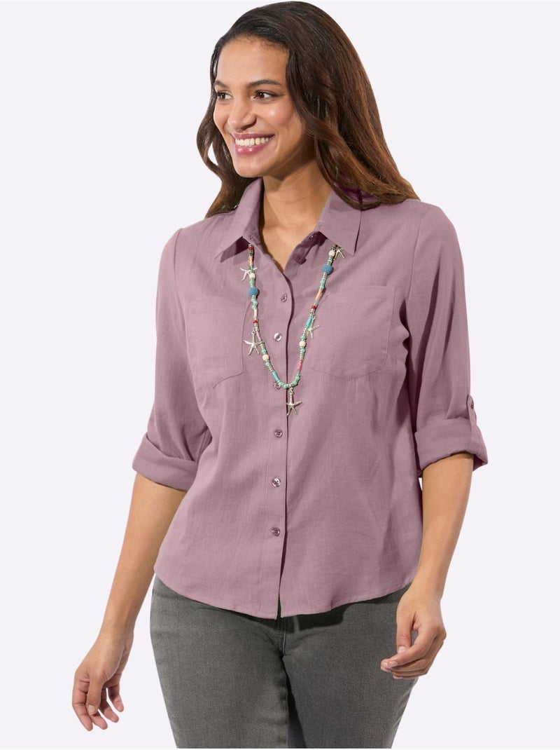 Chemisier En Flanelle Pur Coton - Taille Standard - Witt Mauve - Kiabi