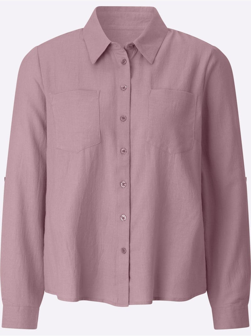 Chemisier En Flanelle Pur Coton - Taille Standard - Witt Mauve - Kiabi