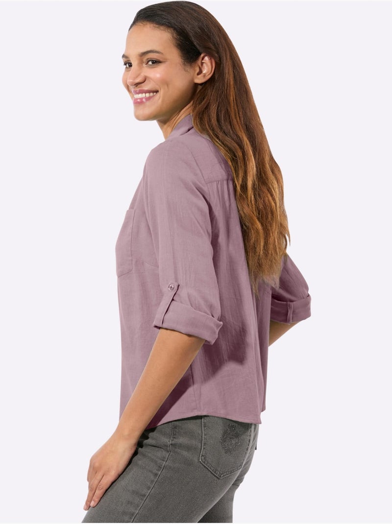 Chemisier En Flanelle Pur Coton - Taille Standard - Witt Mauve - Kiabi