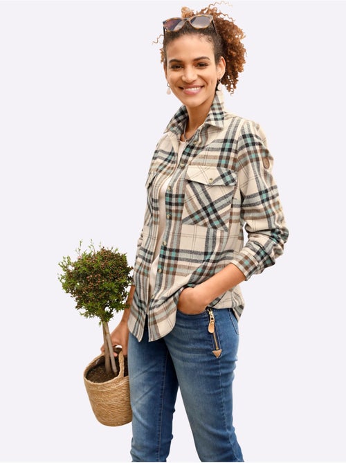 Chemisier En Flanelle Pur Coton - Taille Standard - Witt - Kiabi Chemisier En Flanelle Pur Coton - Taille Standard - Witt - Kiabi
