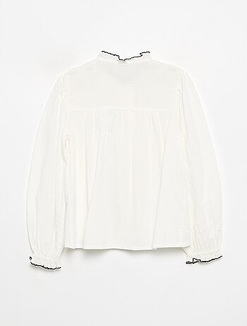 Chemisier en gaze de coton avec volants